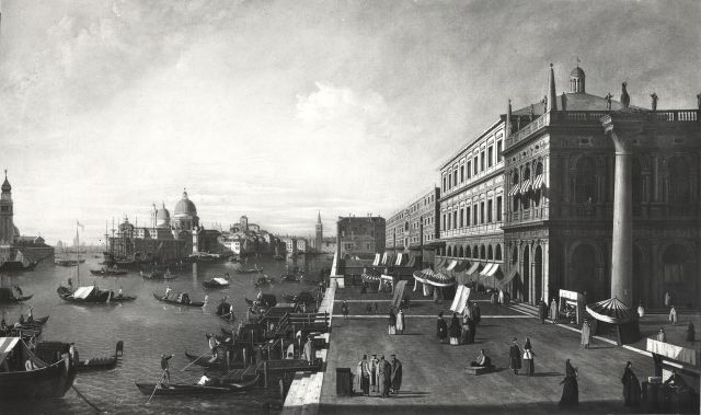Anonimo — Fabris Jacopo - sec. XVIII - Veduta di Venezia con il Molo dalla Piazzetta verso punta della Dogana — insieme